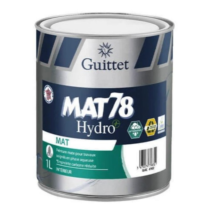 Guittet Mat 78 HydroPlus Peinture Acrylique de Finition Murs et Plafonds - Mat 